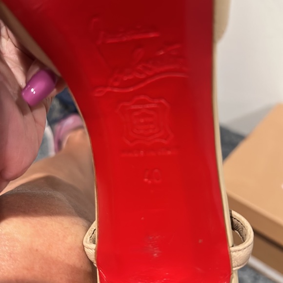 Christian Louboutin, size 40, Sometimes, Sandalo Nappa 6192 Beige W/Box - Picture 9 of 11